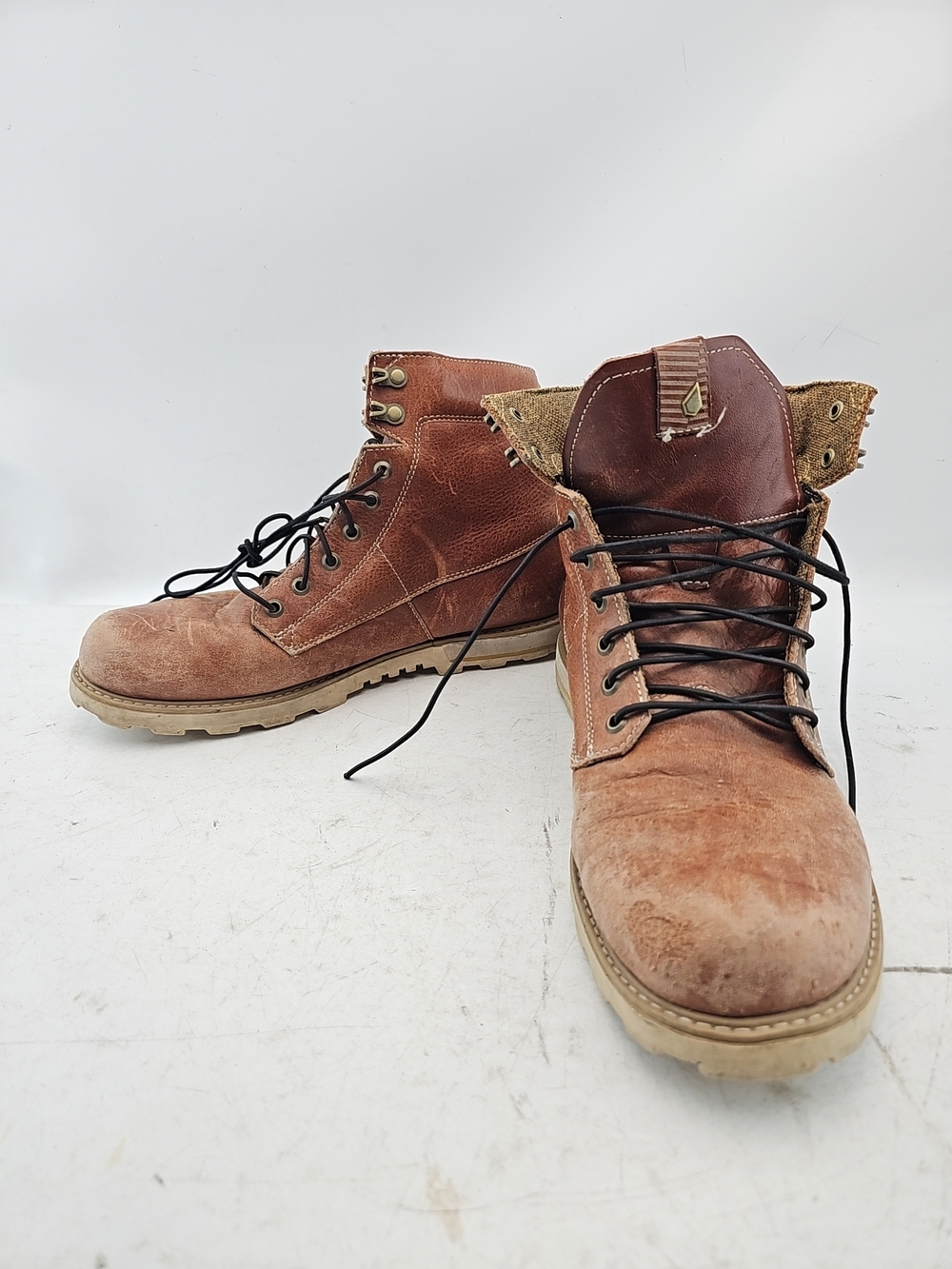 Volcom Brown Leather Lace-Up Boots